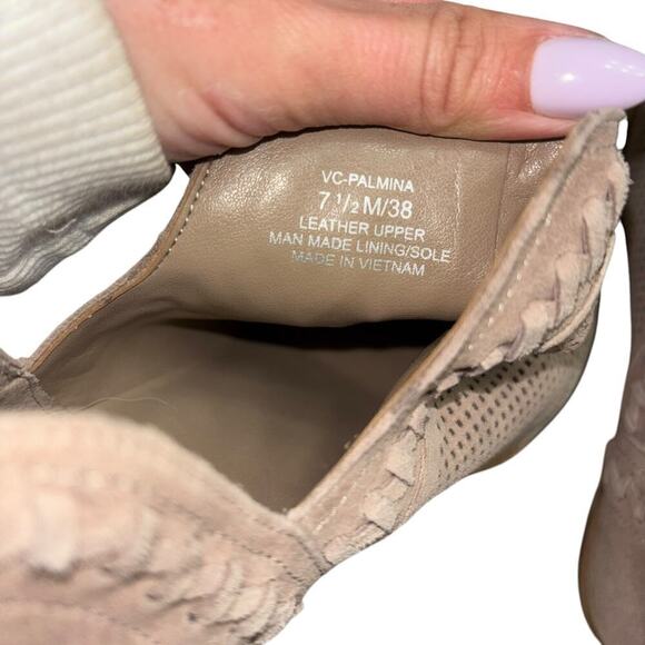 Vince Camuto Taupe Leather Ankle Western Slouch Booties Women's 7.5 Cowgirl - Picture 10 of 11